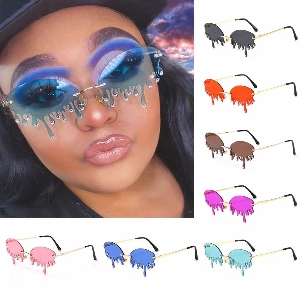 

Женские солнцезащитные очки без оправы, в форме слезы