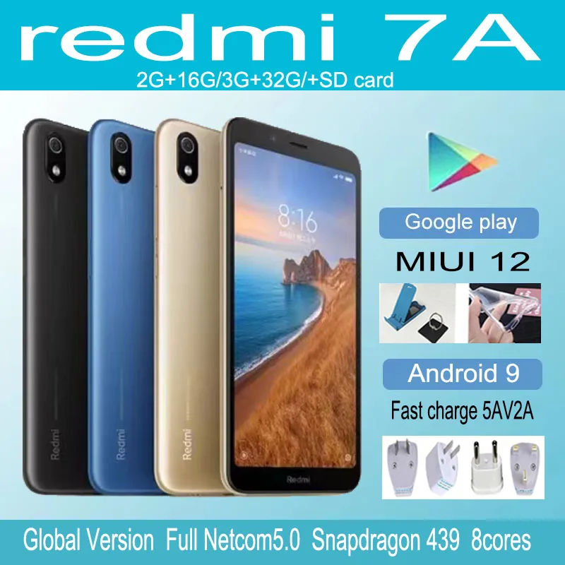 

Смартфон Xiaomi Redmi 7A, глобальная прошивка, 3 ГБ 32 ГБ, 4000 мАч, Snapdragon 439, 5,45 дюйма, 720x1440 пикселей, 13 МП