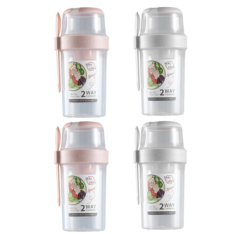 

Leak-Proof Overnight Oats Containers With Lids - Yogurt Containers With Lids - Mason Jars Stackable Design, 4-Pack Easy To Use
