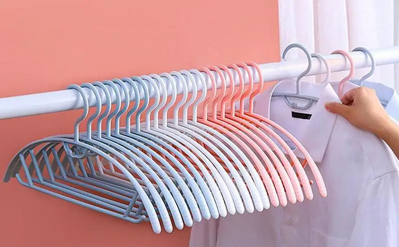 

Non-slip Clothes Hangers Durable Coat Hangers Stackable Storage Dry Hangers With Side Hooks Wardrobe Closet Organizer For Bra