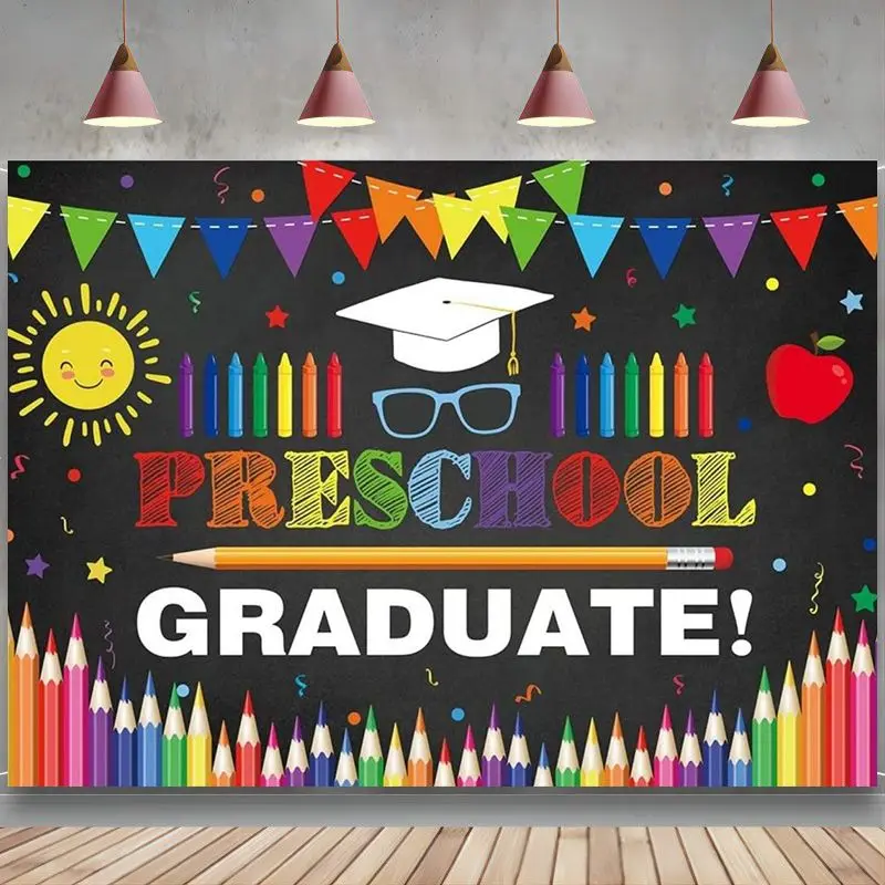 

Graduate Backdrop Photography School Prom Party Supplies Decoration Banner Congrat Grad Graduation Ceremony Background