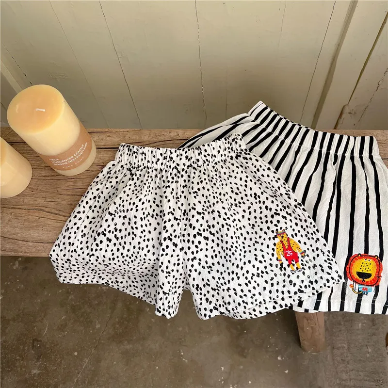 Широкие свободные шорты для малышей С Рисунком Тигра и льва |