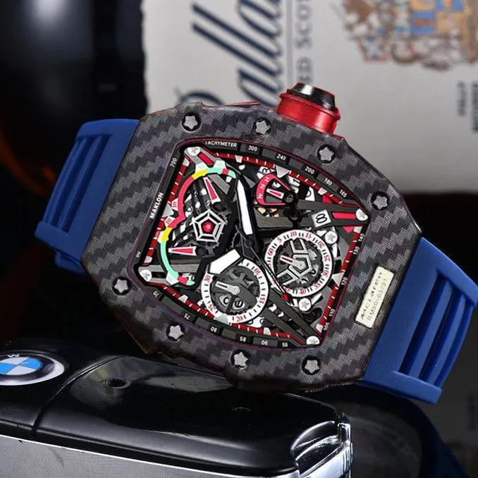 

3 Hands Automatic Date Designer Watch Limited Edition Men's Watch Top Brand Luxury Full Function Quartz Watch Silicone Strap New