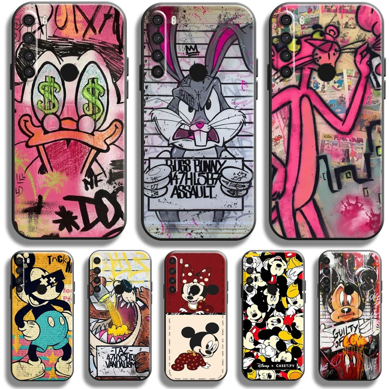 

Disney Mickey Mouse Duck For Xiaomi Redmi Note 8 Pro Note 8T Redmi 8 8A Phone Case Liquid Silicon Soft Carcasa Silicone Cover