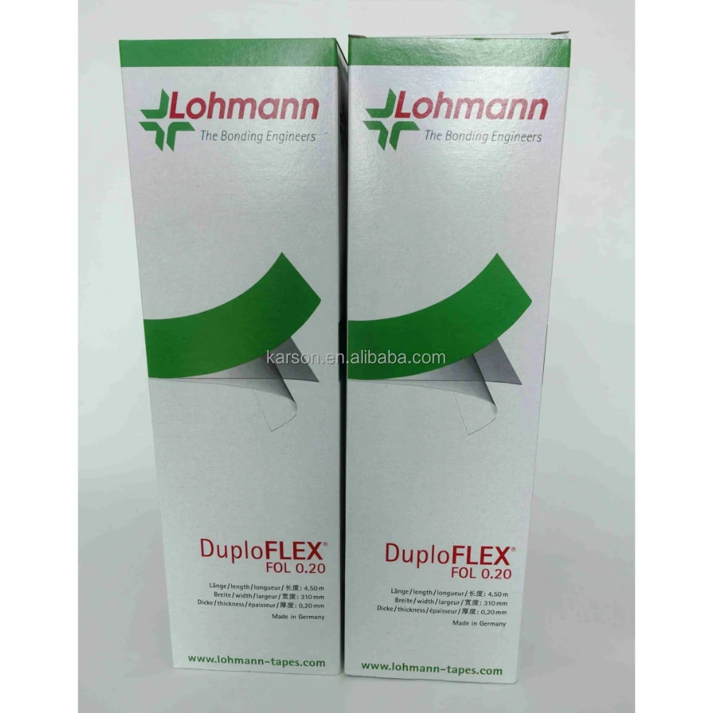 Фото Оригинальная немецкая двусторонняя клейкая лента Lohmann Green Tape Duploflex Fol 0,20 310 мм x 4,5 м №3
