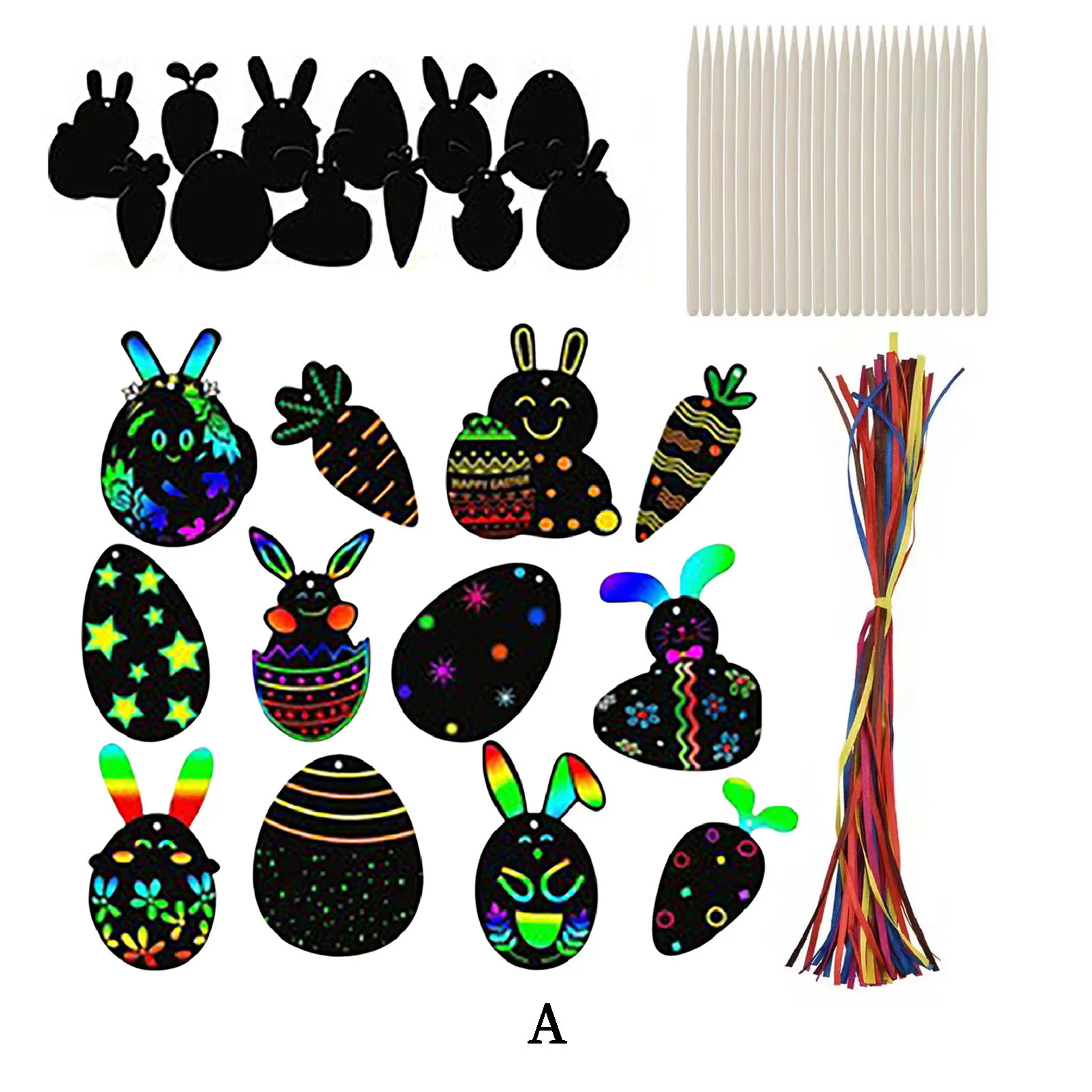 

Building for Girls 2-4 Easter Decorations Children's 12 Scratch DIY Party Scratch Large Magnets for Kids to Play with