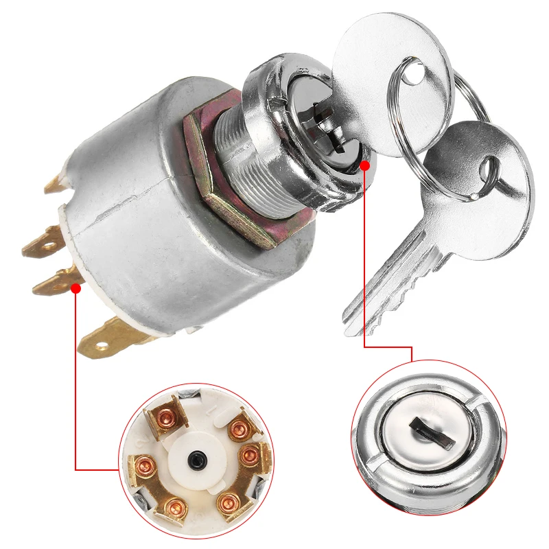Universal 12V 4 Position Car Boat Motorcycle Ignition Lock Cylinder Switch Control w/ 2 Keys For Lucas SPB501 | Автомобили и