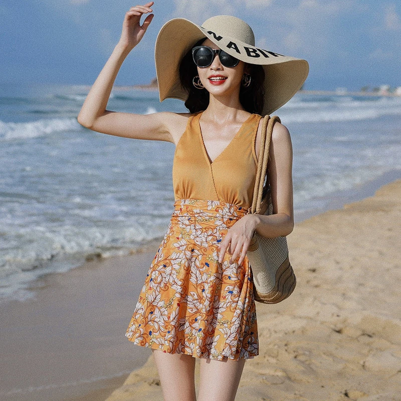 

Women 1 Piece Swimsuit For Surf One Swim Wear New 2022 Female Sexy Korean Ins Bathing Suit Sport Clothing Push Up Whole