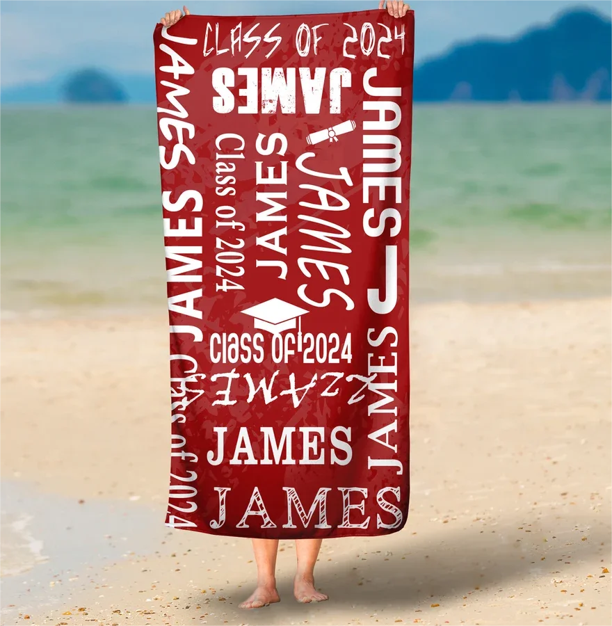 Пляжное полотенце на заказ 2024 выпускной класс для учебы выпускного подарок