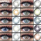 Цветные контактные линзы AMARA, 1 пара, для глаз серии AURORA, мягкие контактные линзы, красивые контактные линзы, косметические цветные линзы для глаз
