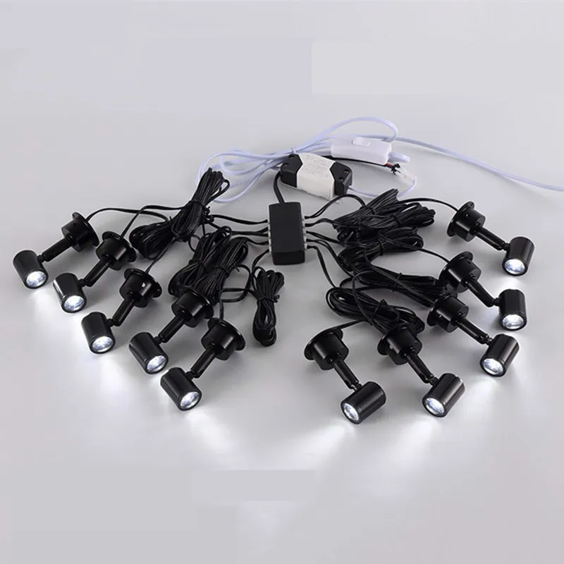 

Surface Mounted MINI LED Cabinet Spotlights 110V 220V Kitchen Puck Lighting for Jewelry Showcase Model Spot Light Wall Lamp