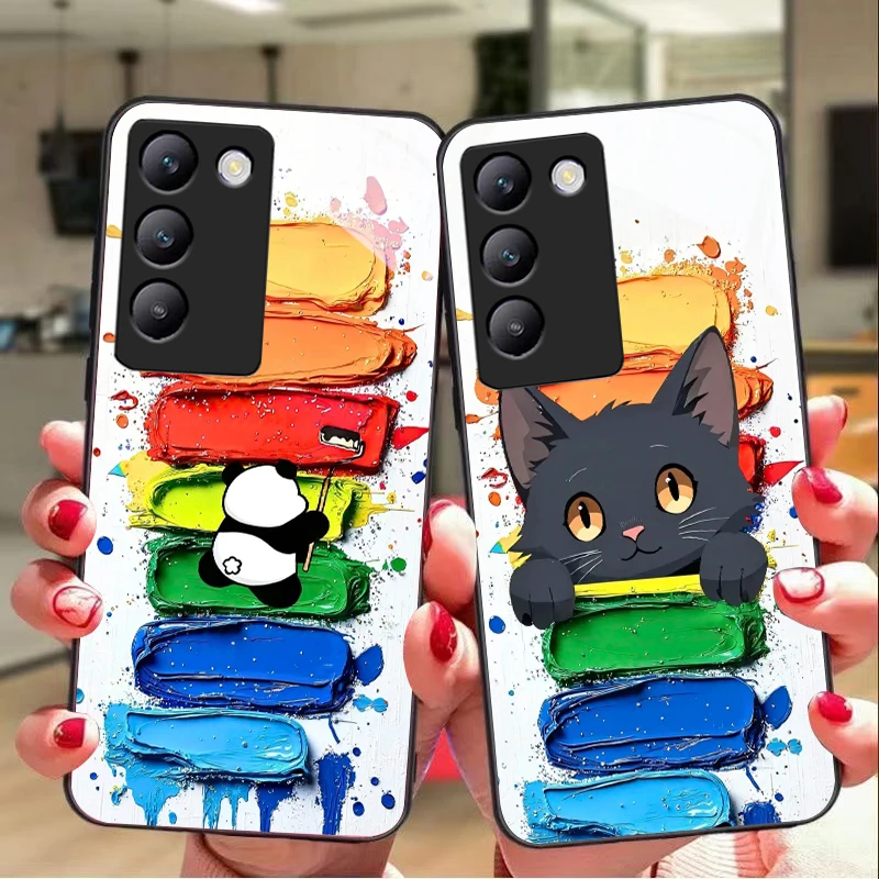 Цветной кирпичный медведь для Y72 33S 11 03 36 96 Lite 35 16 Iqoo 12 V40 SE 5G 29 40 21 30 X80 Pro Vivo Чехол