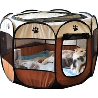 dog house cat tent folding octagonal cage puppy playpen portable kennel easy operation fence dog teepee outdoor pet accessories