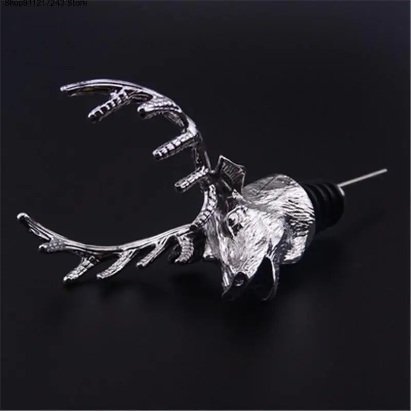 

New Stainless Steel Deer Stag Head Wine Pourer Unique Wine Bottle Stoppers Wine Aerators Bar Tools with Box