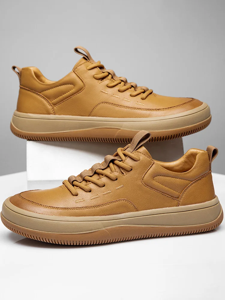 Повседневные кроссовки из натуральной кожи. Мужские дышащие весны и осени 2023.