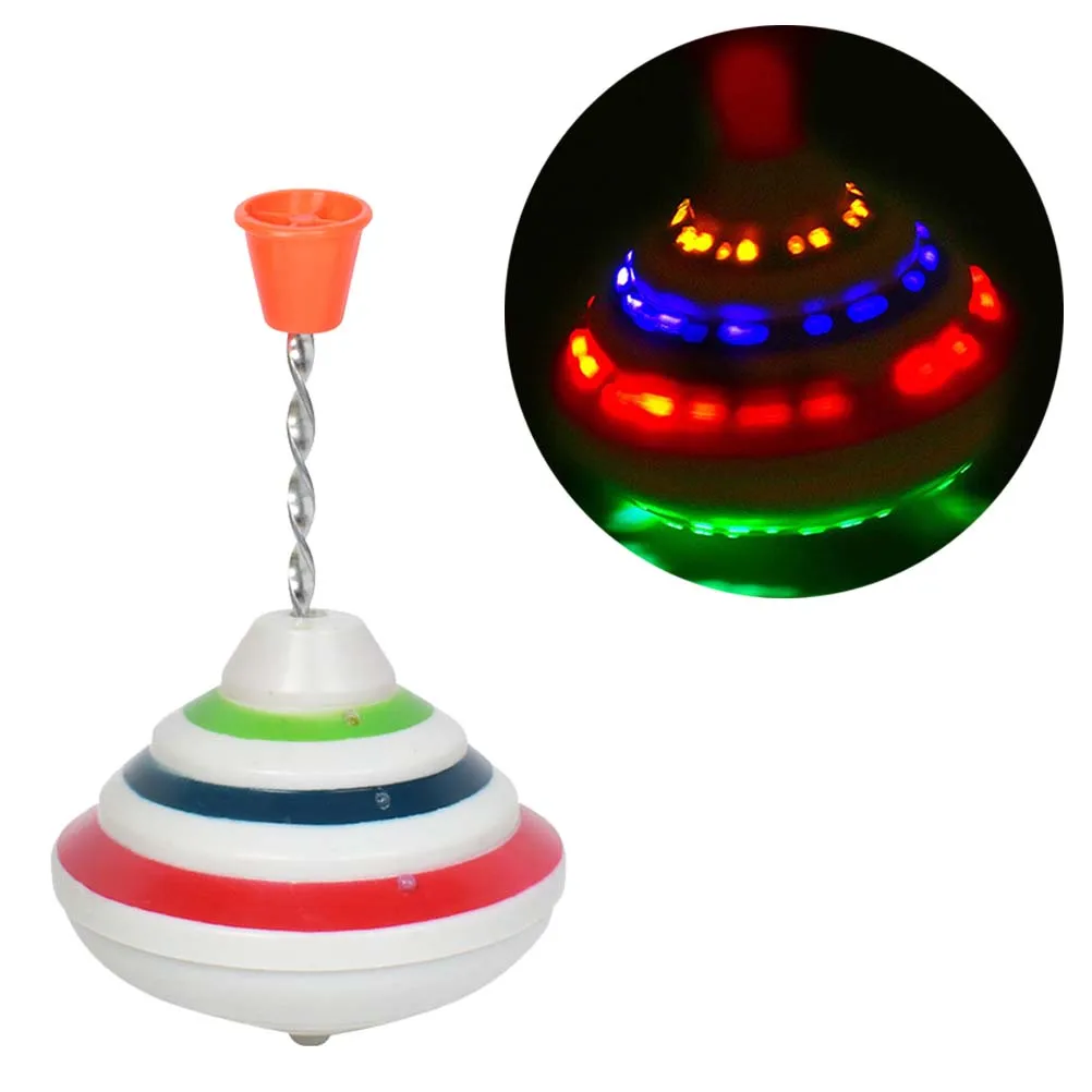

Funny Music Gyro Toy Press To Rotate The Sound And Light Flash LED Gyro Gyrator For Kids Children Playing With Gift Box