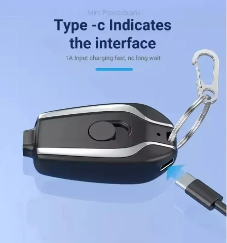 Лидер продаж 2024 портативный мини-Внешний аккумулятор 1500 мАч брелок аварийное