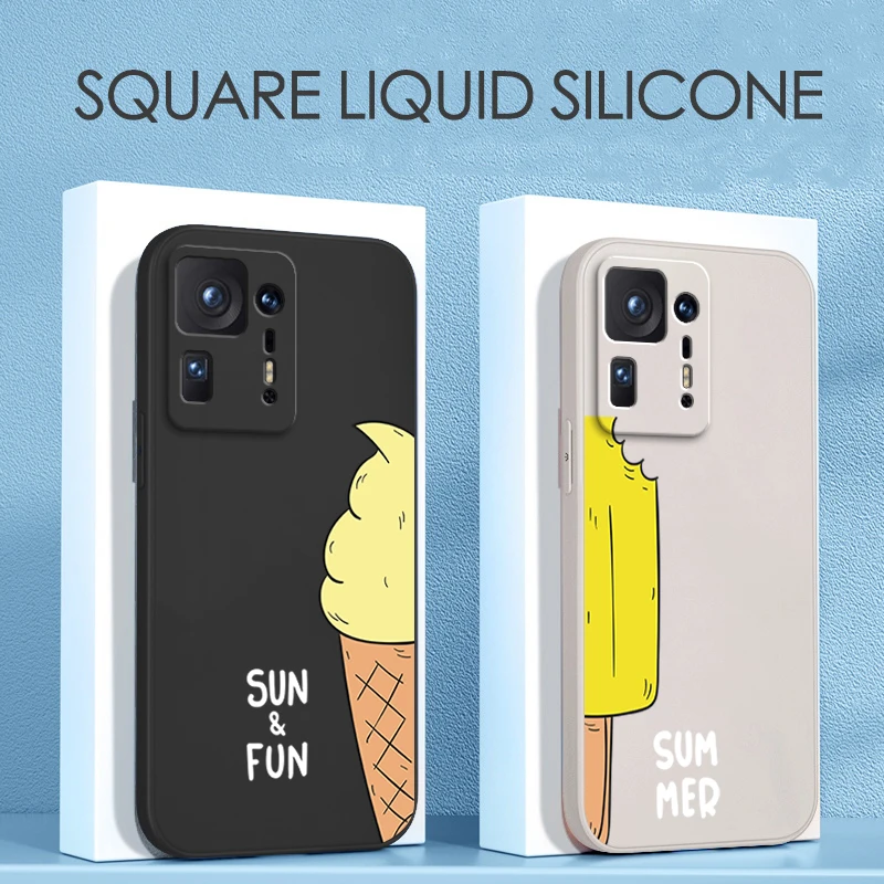

Мягкий чехол с рисунком для телефона Xiaomi Mi Mix 4 3 2 2S Explorer Funda, летняя Жидкая силиконовая Противоударная оригинальная обложка для пар