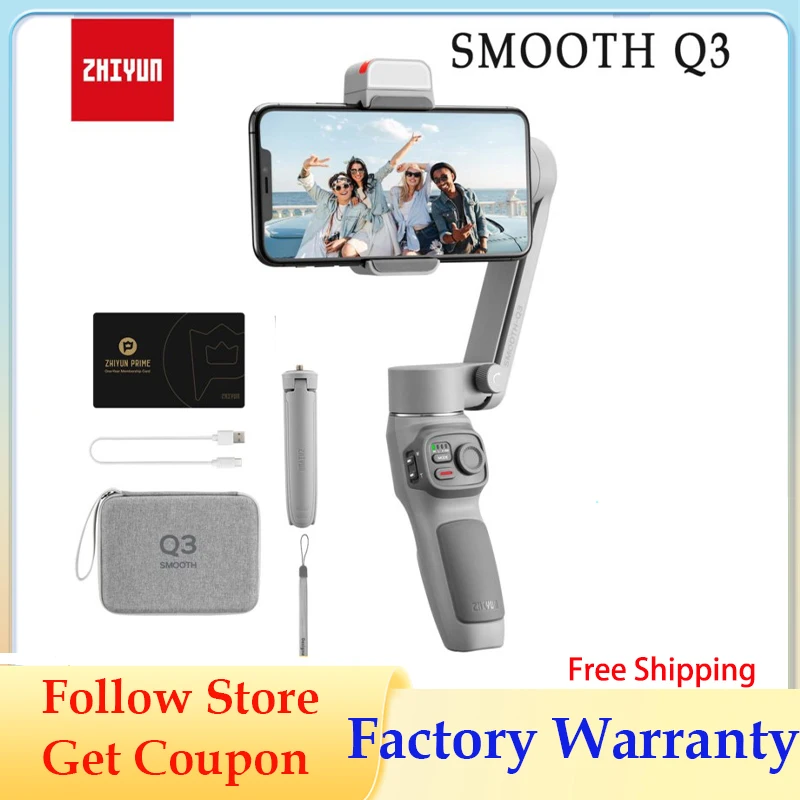 

ZHIYUN SMOOTH Q3 Q4 Gimbal Smartphones 3-Axis Handheld Stabilizer Gesture Control For iPhone/Xiaomi/Huawei VS DJI OM 6