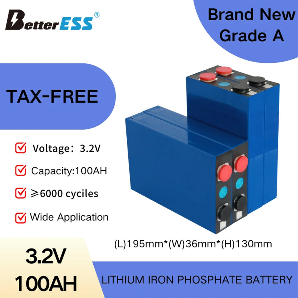 Betteress 100AH LiFePO4 Батарея 3.2В