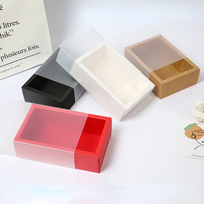 Wedding Party Cookie Candy Cake Boxes With Clear Pvc Window Delicate Drawer Display