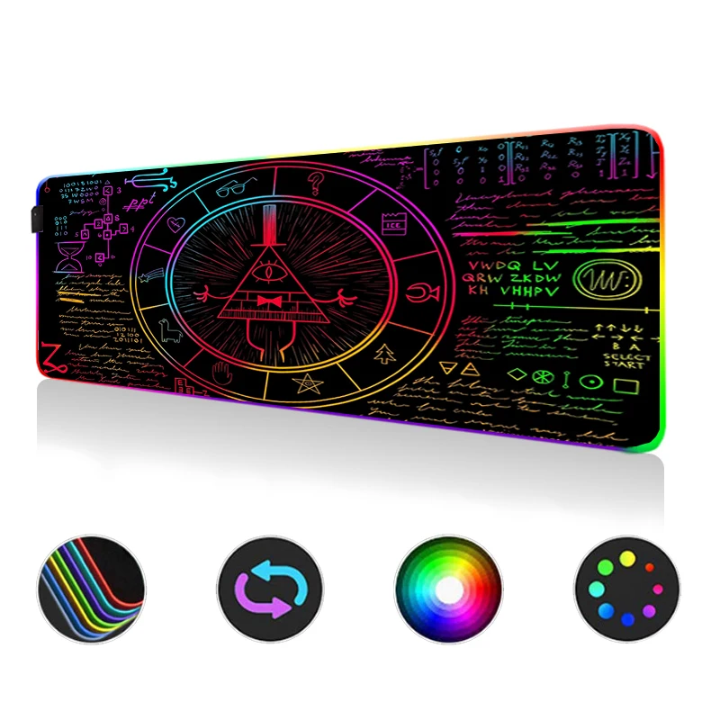 

Gravity Fall Large Rgb Led Mouse Pad Pc Accessories Backlight Mousepad Xxl Gaming Desk Mat Kawaii Anime Cute Gamer Keyboard Pads