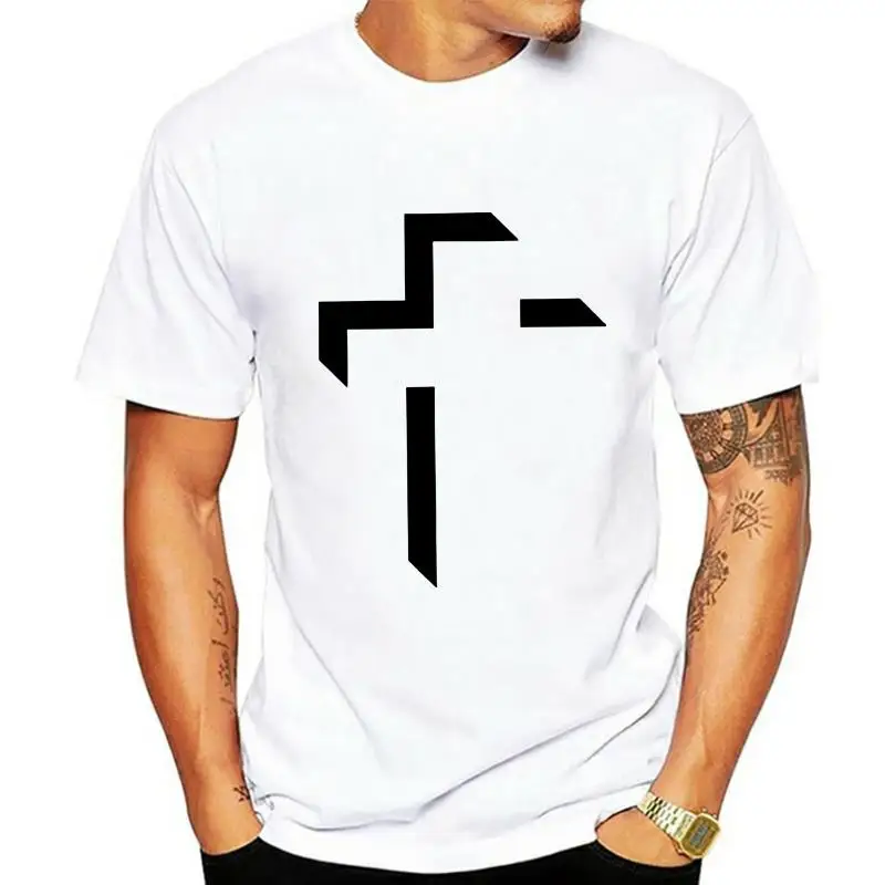 

3D Cross Christianity Jesus Faith Love Life God Mens White Extended Long T-Shirt