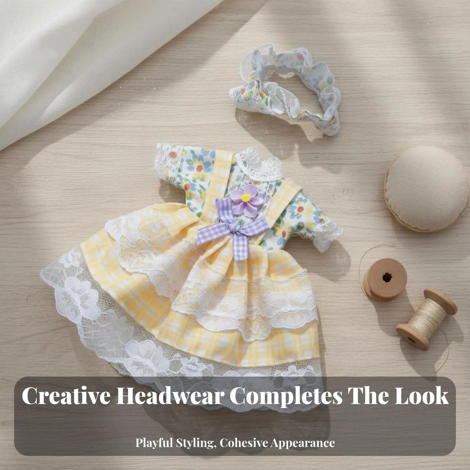 Фото Модный комплект одежды для кукол BJD: многослойная юбка для кукол 12 дюймов, идеально подходит для декора кукольного домика №1