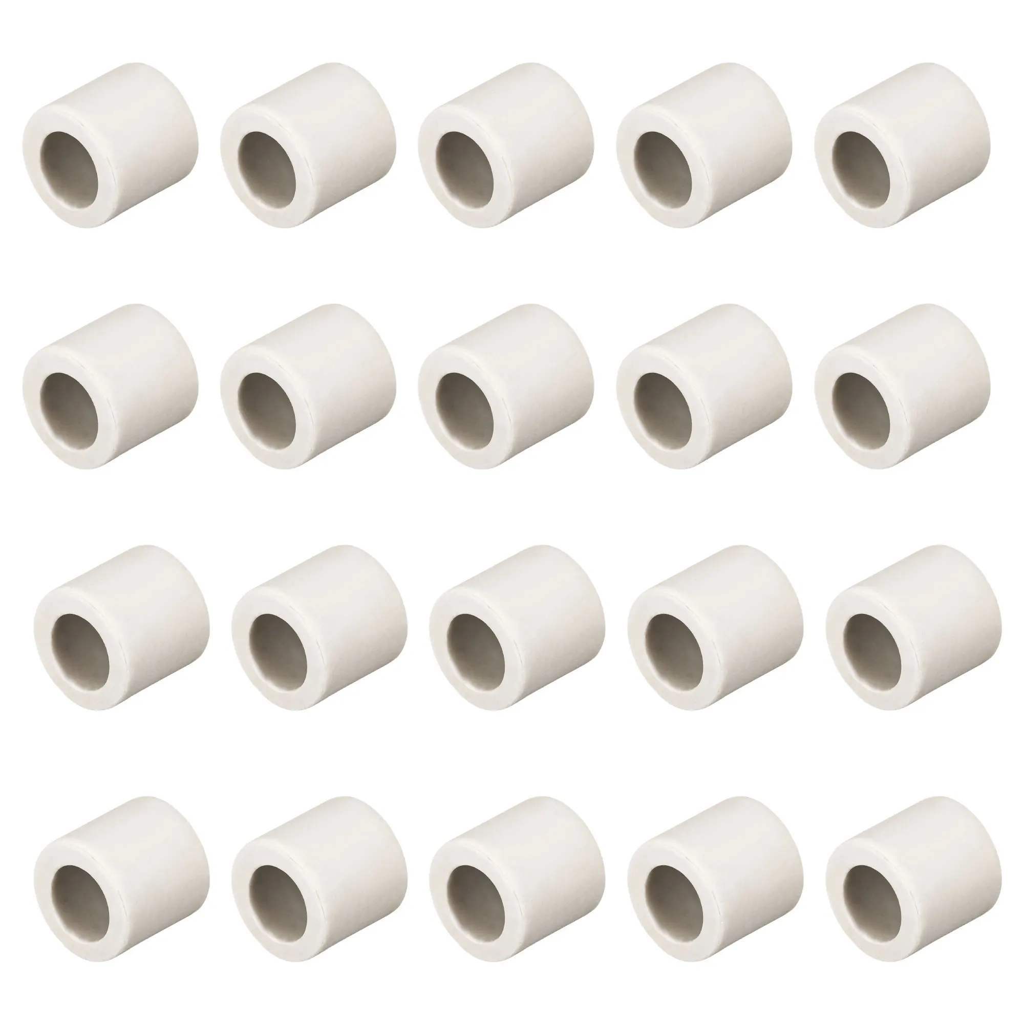 

20Pcs 8mm Dia High-Temperature Resistant Insulating Ceramic Tube Single Bore Insulating Pipe for Electric Heating Elements