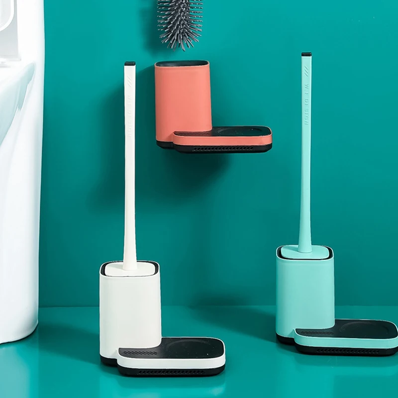 

Toilet Brush No Dead Corner Long Handle Brush To Dead Corner Soft Hair Wall-Mounted Household Bathroom Cleaning