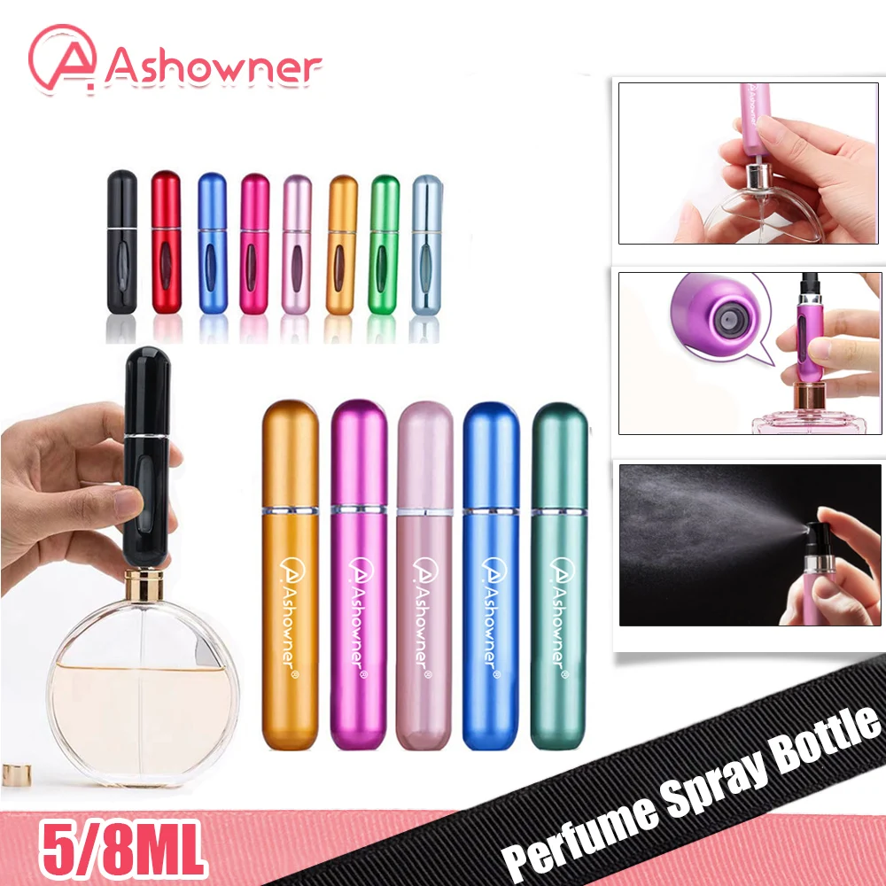 

5/8ml Perfume Spray Bottle Mini Portable Refillable Aluminum Atomizer Spray Bottle Container Perfume Refill Travel Cosmetic Tool