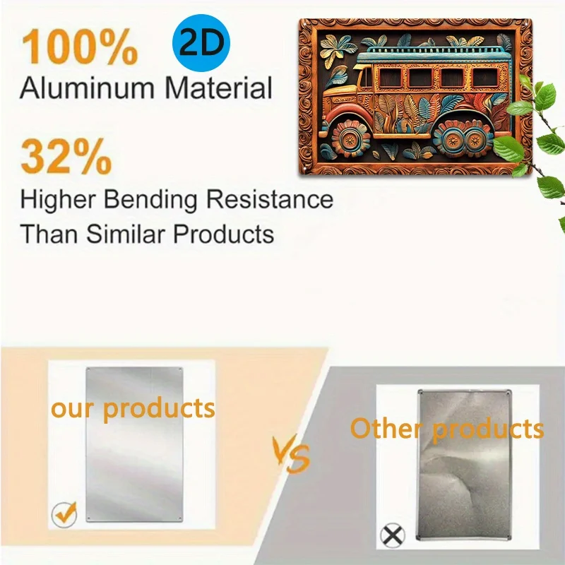 1 шт. алюминиевый настенный рисунок в винтажном дизайне автобуса