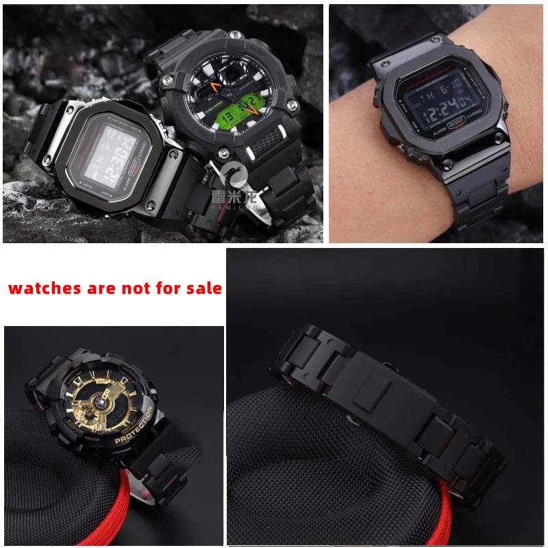 Фото Подходит для мужских часов Casio серии GW-B5600, DW5600, GW-M5610, DW6900, GA2100 с квадратным корпусом, из композитного пластика и стали, ремешок 16 мм. №3