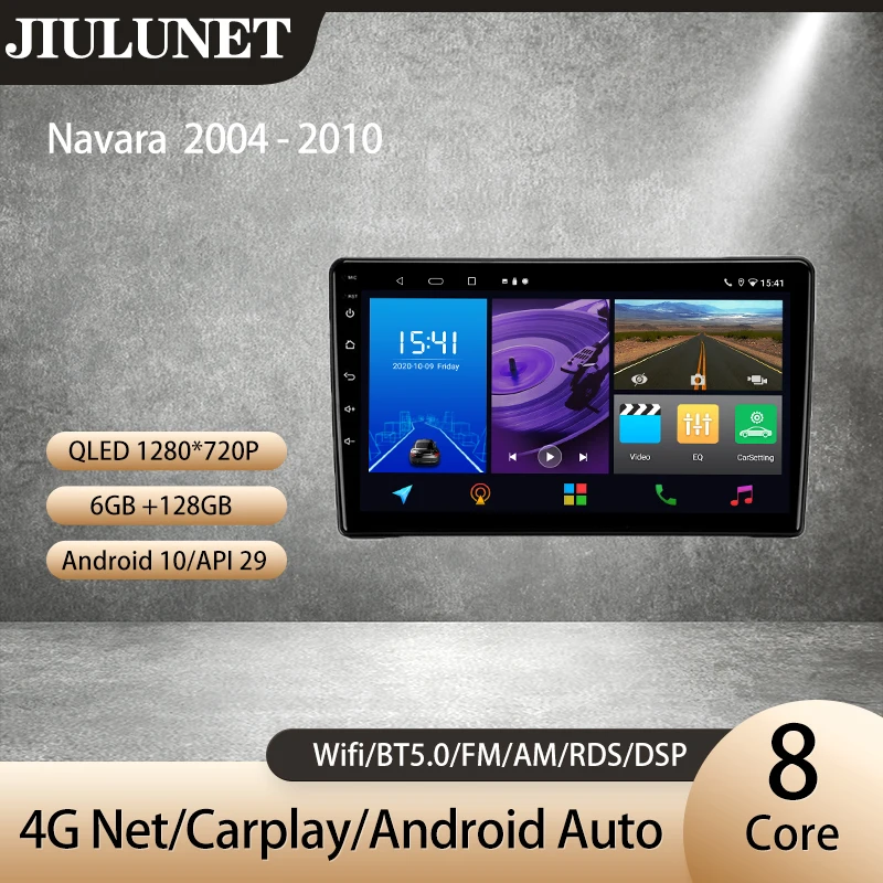 

JIULUNET For Nissan Navara D40 2004 - 2010 Carplay Car Radio Ai Voice Multimedia Video Player Navigation Android Auto 2 Din
