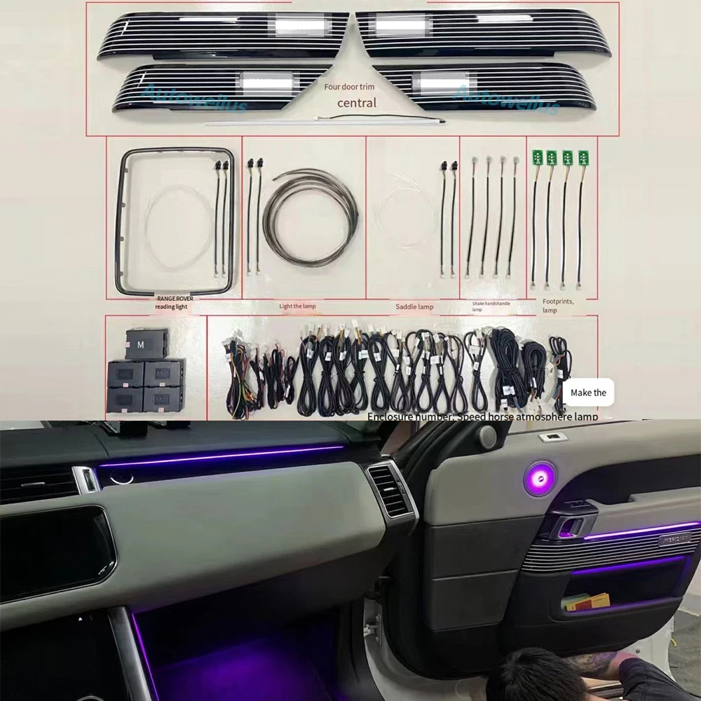 

For Range rover Vogue sport 2013 2014 2015 2016 2017-21 Inter door led Ambient light speaker cover decorate light Replace style