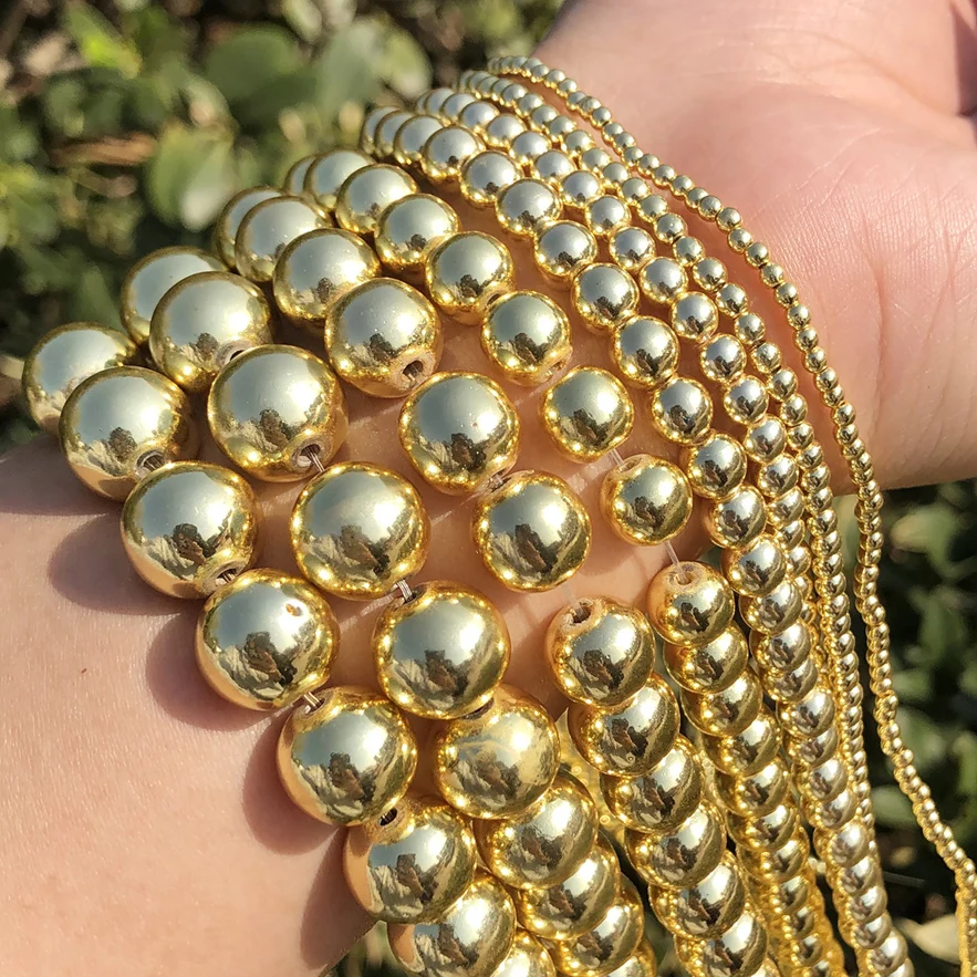 Бусины серебристые и золотистые 46 цветов для изготовления ювелирных изделий