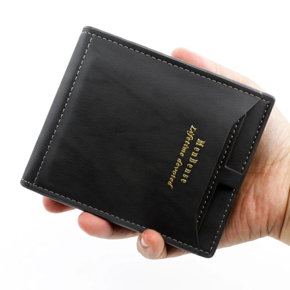 

Quality Wallet for Men Black/blue/brown/coffee Short Men's Wallet PU Leather Male Purse 2022 Business Card Holder Case Money Bag