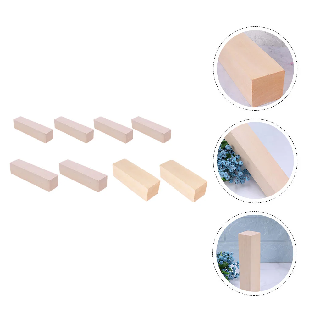 

8pcs Natural Wood Planks Blank Unfinished DIY Blocks Crafts Making Blocks