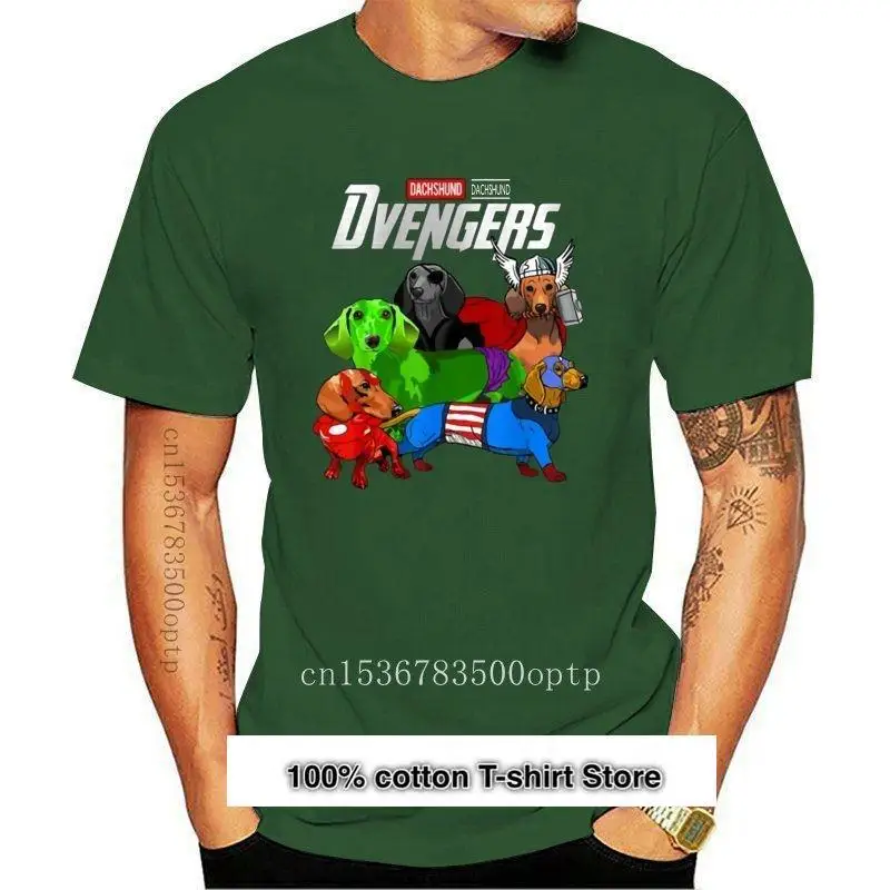 Camiseta de Los Vengadores para hombre, camisa divertida de perro salchicha, talla...