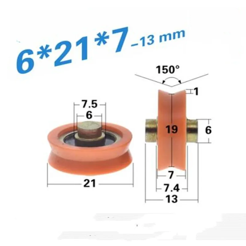 

1pcs 6*21*8mm door and window pulley, non-standard V groove wheel, nylon POM polyformaldehyde bearing wheel