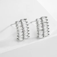 spring new fashion womens jewelry white color geometric zircon stud earrings for women wedding accessories party gifts