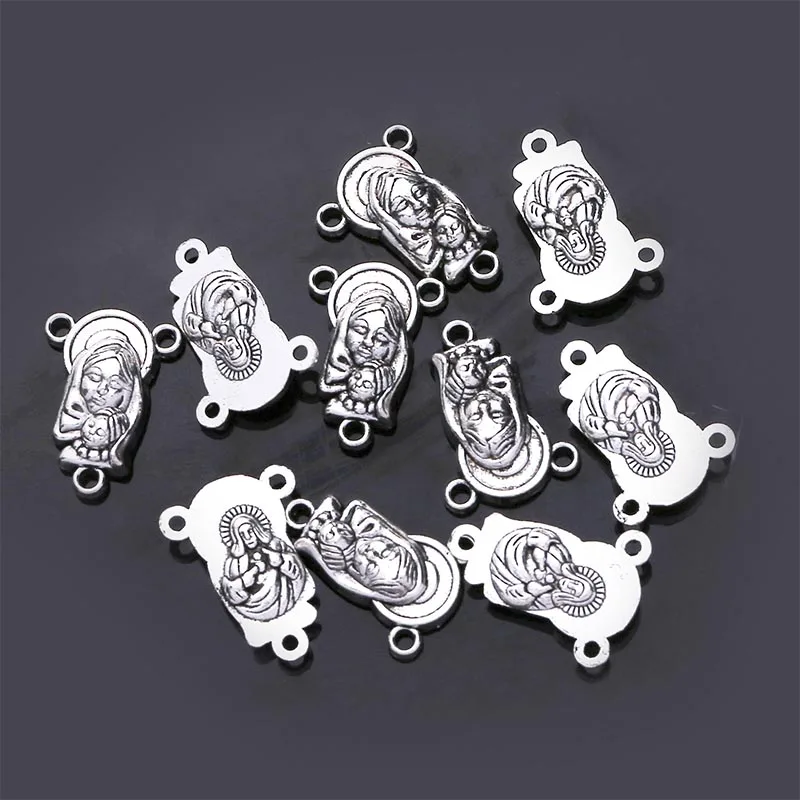 10 шт./Винтажный Бронзовый соединитель католического розария для ожерелья и