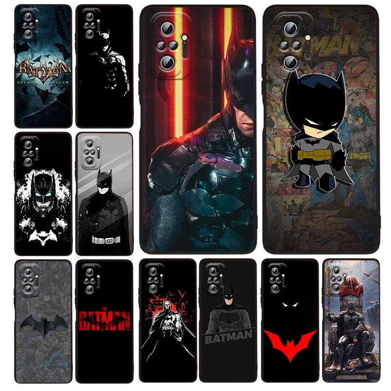 

Superhero Batman Anime Art Phone Case For Xiaomi Redmi Note 12 11E 11S 11 11T 10 10S 9 9T 9S 8 8T Pro Plus 5G Black Cover