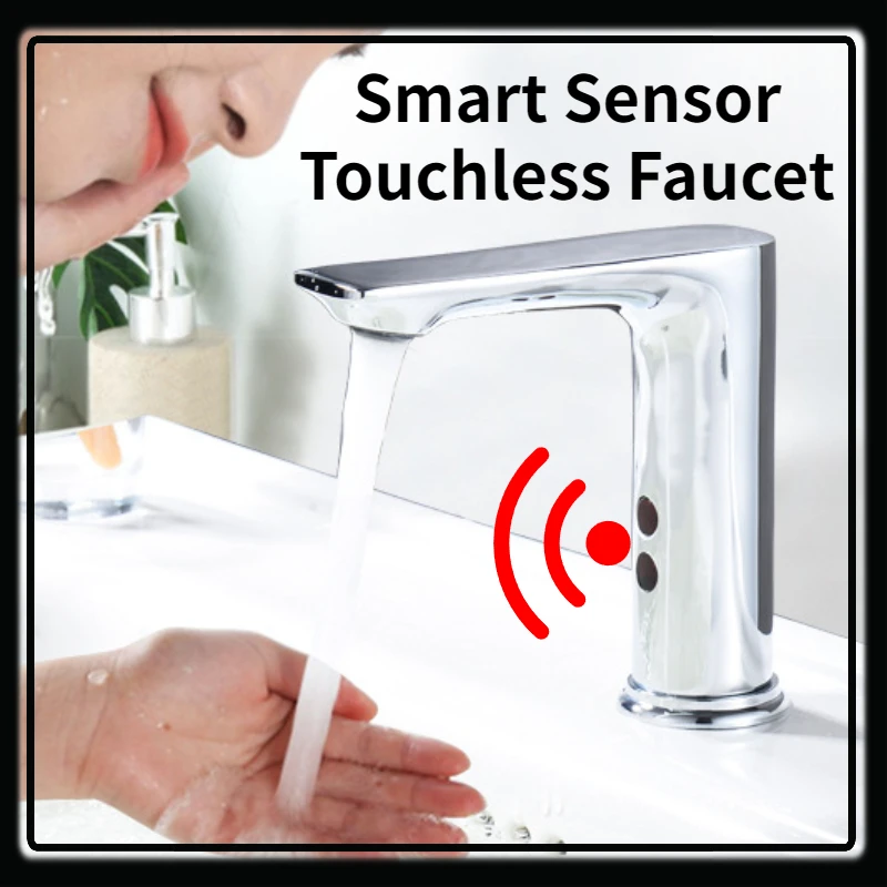 

Smart Bathroom Sensor Faucet Touchless Basin Faucets High Tech Sink Auto Mixer Chrome Kitchen Infrared Faucet Brass Sensor Tap