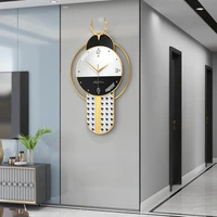 creative deer head wall clock battery operated fashion round wall decore free shipping black iron large retro number clock