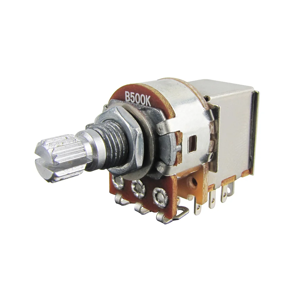 Пуш-Тяговые потенциометры FLEOR 2 шт. гитарные горшки с коротким валом 500K /250K для
