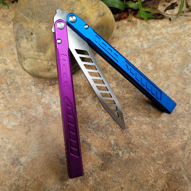 Theone Falcon Butterfly Practice Knife Throwing Blue and Purple Mixed Color Beast Not Sharp Blade Camping Survival Outdoor Tool on - Theone Фалькон Бабочка Практический Нож Метательный Синий и Фиолетовый Смешанный Цвет Зверь Неострая Лезвие Кемпинг Выжива