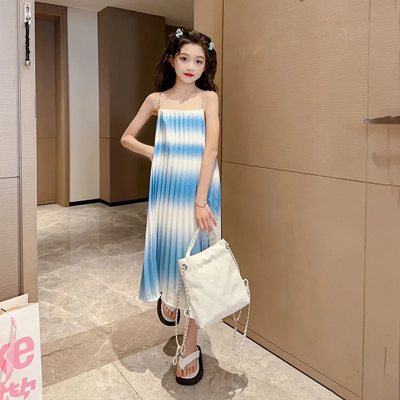 

Girls' French Gradient Princess Dress Summer 2023 New Children's Strap Dress Girls' Fashionable Beach dress