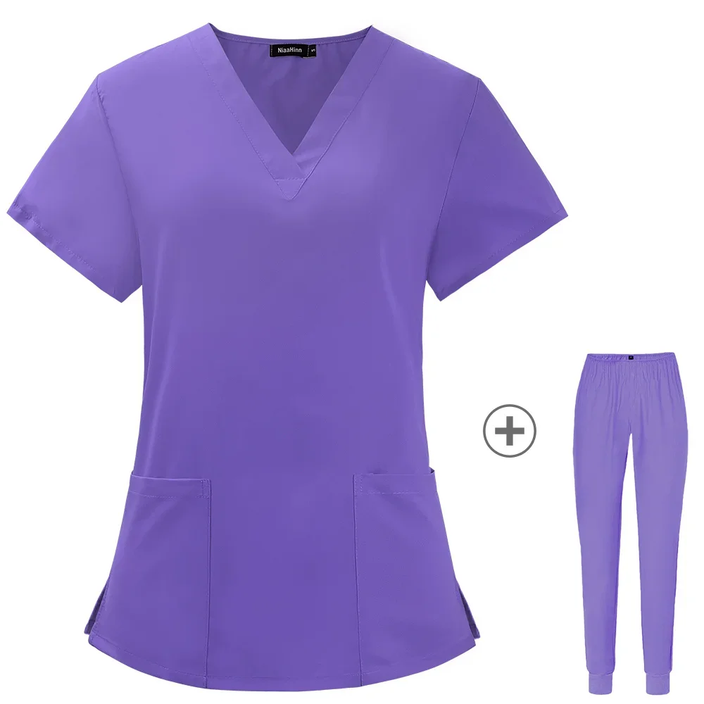 

Summer Women Medical Uniforms Nurse Thin and Light Fabric Workwear Clothes Dental Clinic Beauty Salon Pet Pharmacy Work Suits