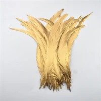 100pcs gold silver dipped rooster tail feathers for crafts 12 1430 35cm natural rooster feathers carnaval plume decoration diy